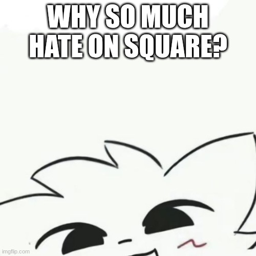 I'm genuinely confused | WHY SO MUCH HATE ON SQUARE? | image tagged in boykisser 3 | made w/ Imgflip meme maker
