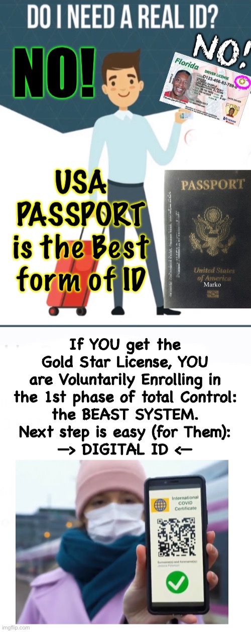NO GOLD STAR!  They want You to willingly surrender to Digital ID. RESIST!  REJECT! | image tagged in memes,every new change for convenience,is really a tactic to control you,dont let them,fjb voters kissmyass | made w/ Imgflip meme maker