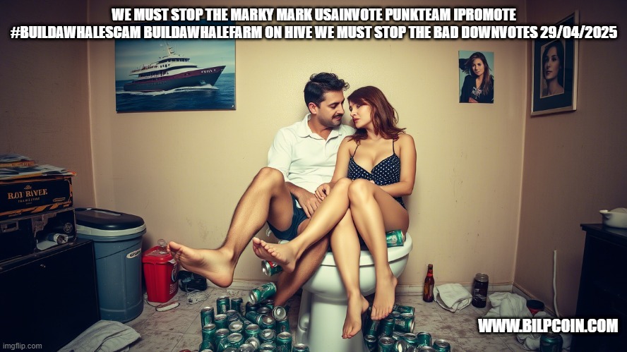 WE MUST STOP THE MARKY MARK USAINVOTE PUNKTEAM IPROMOTE #BUILDAWHALESCAM BUILDAWHALEFARM ON HIVE WE MUST STOP THE BAD DOWNVOTES 29/04/2025; WWW.BILPCOIN.COM | made w/ Imgflip meme maker