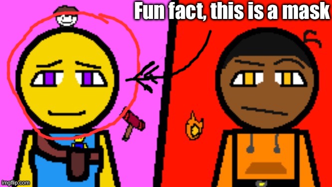 I’ll draw her with out the mask today | Fun fact, this is a mask | image tagged in carl and cassie full image | made w/ Imgflip meme maker