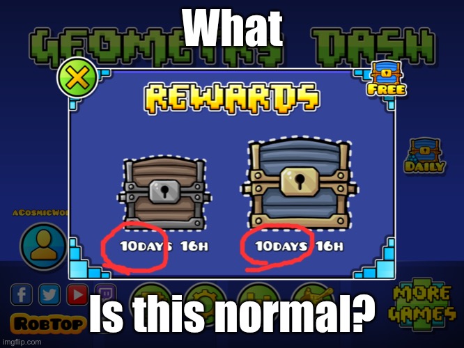 Glitch? | What; Is this normal? | image tagged in geometry dash | made w/ Imgflip meme maker