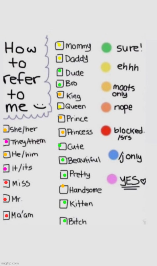 How To Refer To Me :) | image tagged in how to refer to me | made w/ Imgflip meme maker