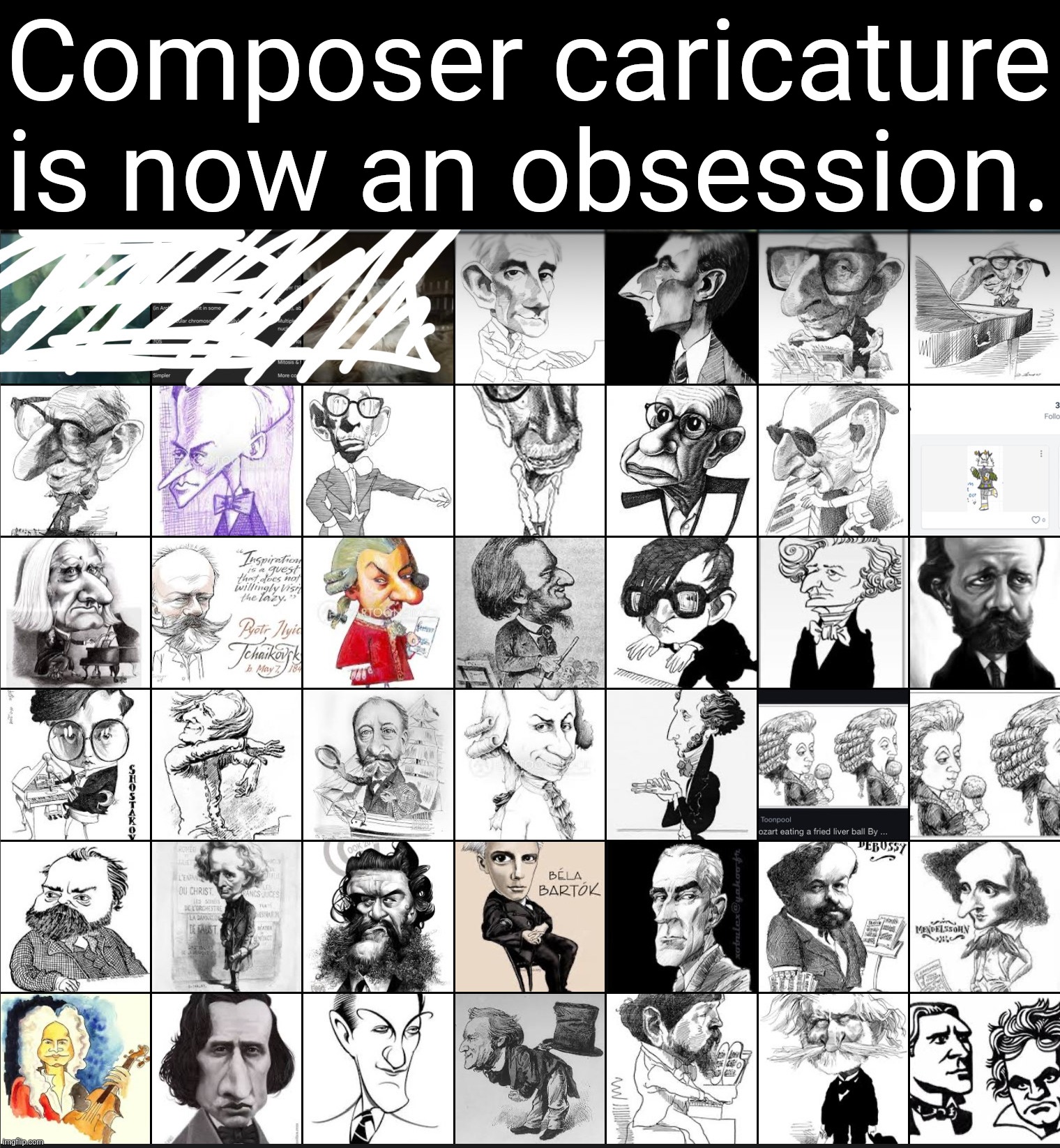 GIGGLIN SO HARD | Composer caricature is now an obsession. | made w/ Imgflip meme maker