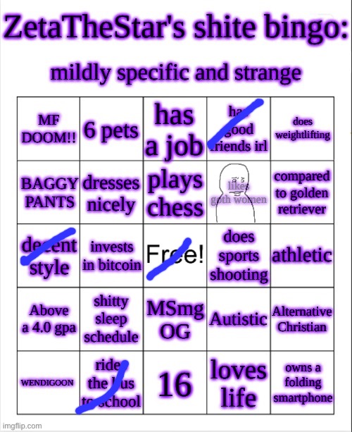 image tagged in zeta bingo | made w/ Imgflip meme maker