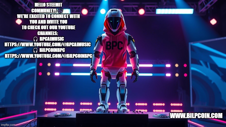 HELLO STEEMIT COMMUNITY! 🎶  
WE’RE EXCITED TO CONNECT WITH YOU AND INVITE YOU TO CHECK OUT OUR YOUTUBE CHANNELS:  
🎧 BPCAIMUSIC  HTTPS://WWW.YOUTUBE.COM/@BPCAIMUSIC  
🎧 BILPCOINBPC HTTPS://WWW.YOUTUBE.COM/@BILPCOINBPC; WWW.BILPCOIN.COM | made w/ Imgflip meme maker