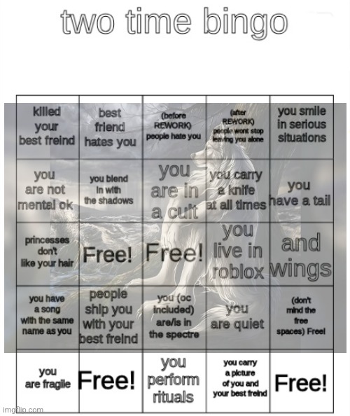 two time bingo | image tagged in two time bingo | made w/ Imgflip meme maker