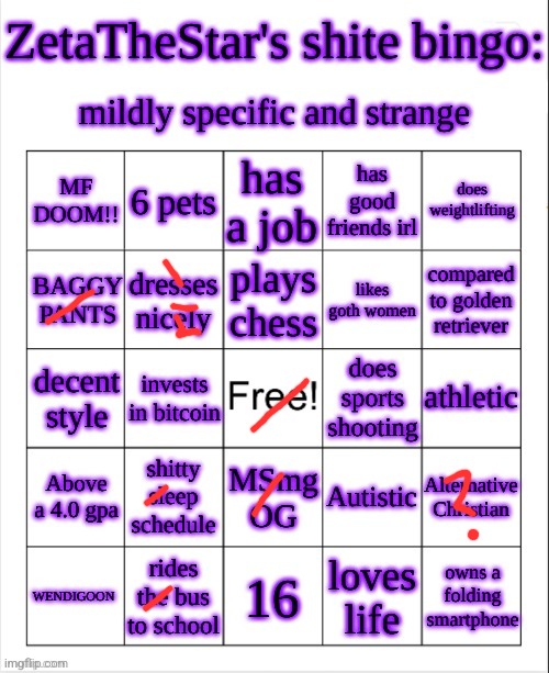 image tagged in zeta bingo | made w/ Imgflip meme maker