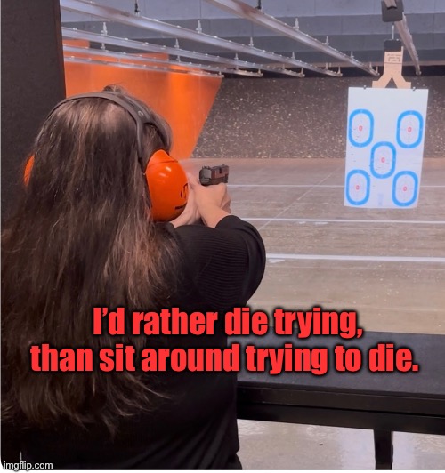 Die trying | I’d rather die trying, than sit around trying to die. | image tagged in second amendment | made w/ Imgflip meme maker
