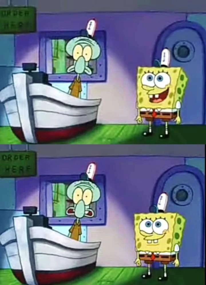 Calamardo Bob no sabia Blank Meme Template