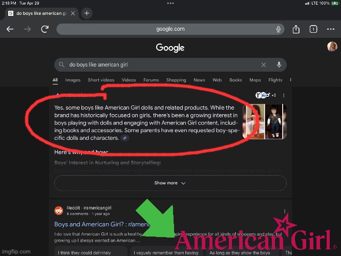 I was a American Girl fan | image tagged in mattel,girl,girls,texas,fanboys,dallas | made w/ Imgflip meme maker