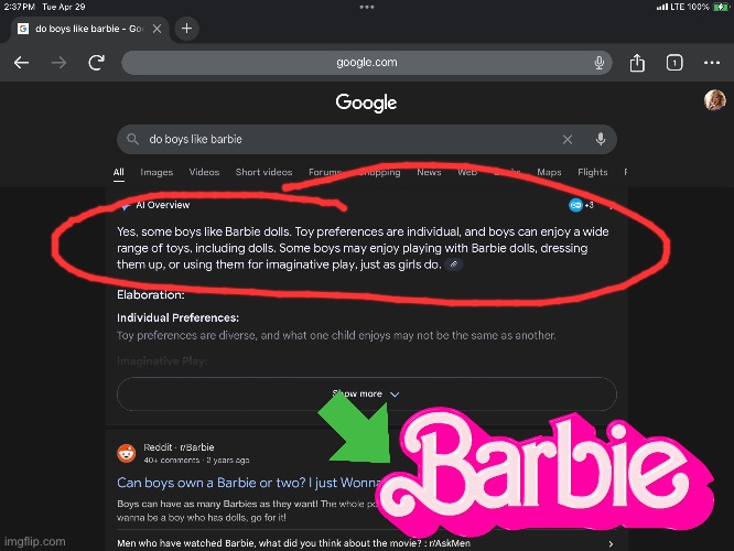 Definitely a Barbie fan | image tagged in barbie,mattel,fanboys,fandom,toys,girls | made w/ Imgflip meme maker