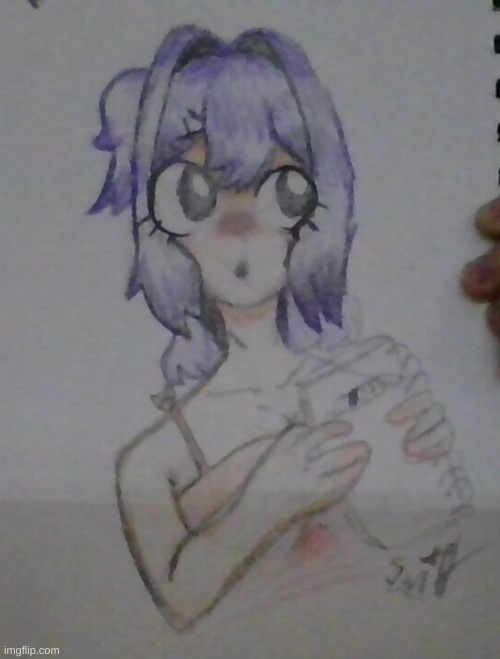 here is art (sry for bad lighting besties) | made w/ Imgflip meme maker