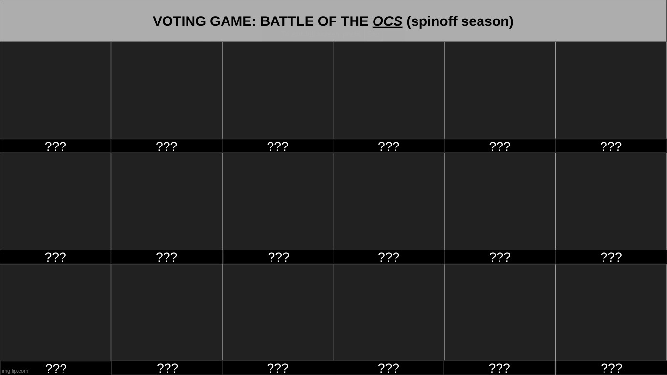 A NON-USER BASED VOTING GAME!?!? suggest popular msmg ocs in the comments | made w/ Imgflip meme maker