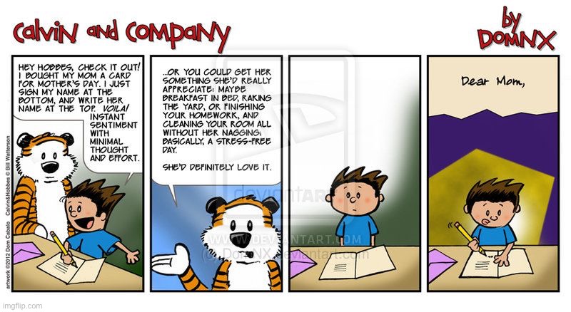 image tagged in comics,calvin and company,calvin and hobbes,mothers day,sentimental | made w/ Imgflip meme maker