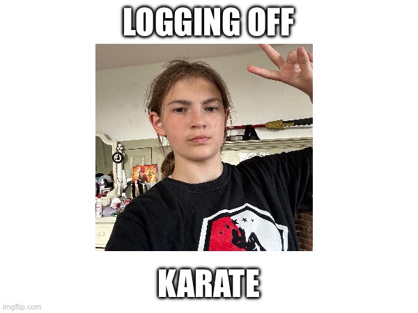 LOGGING OFF; KARATE | made w/ Imgflip meme maker