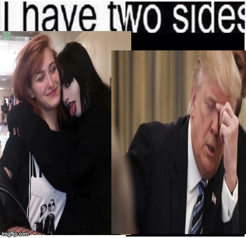 i have two sides | image tagged in i have two sides | made w/ Imgflip meme maker