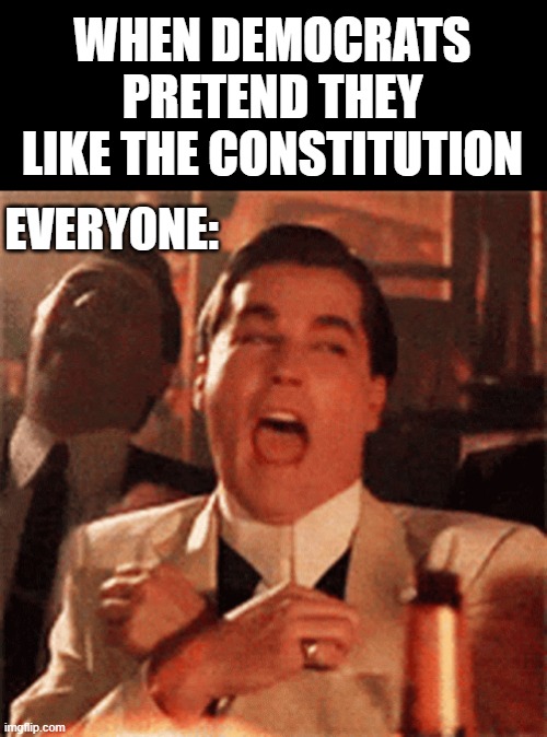 WHEN DEMOCRATS PRETEND THEY LIKE THE CONSTITUTION; EVERYONE: | made w/ Imgflip meme maker