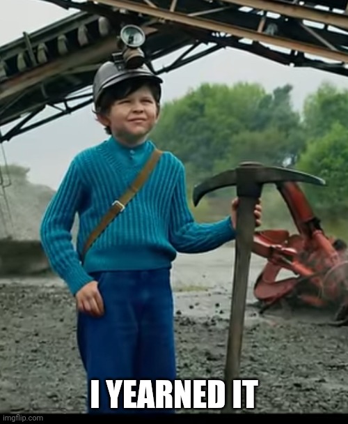 as a child… I yearned for the mines | I YEARNED IT | image tagged in as a child i yearned for the mines | made w/ Imgflip meme maker