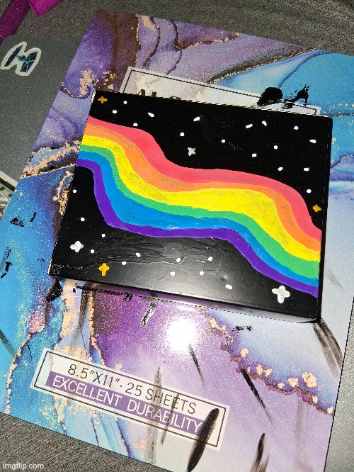 Part of a little silly box I'm drawing on (inspired by TrippyDraws on YT) | made w/ Imgflip meme maker