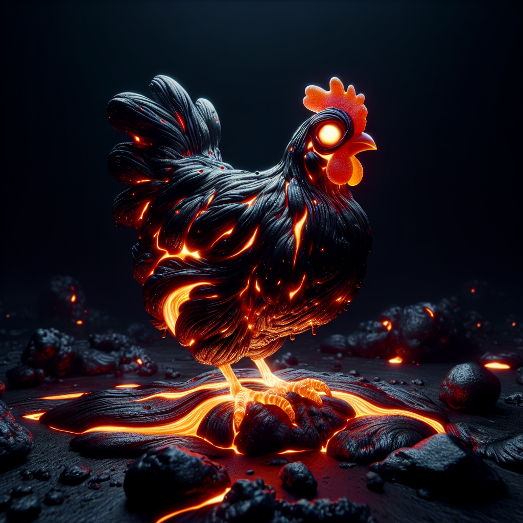 Chicken made out of lava Blank Meme Template