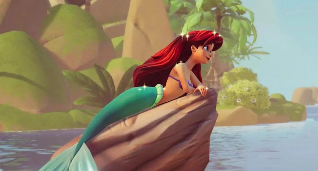 ariel on the rock Blank Meme Template