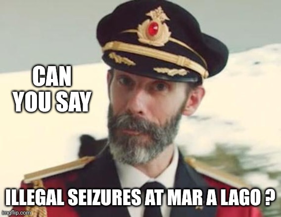 Captain Obvious | CAN YOU SAY ILLEGAL SEIZURES AT MAR A LAGO ? | image tagged in captain obvious | made w/ Imgflip meme maker