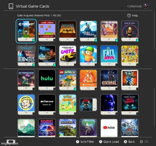 My game collection on the Switch | made w/ Imgflip meme maker