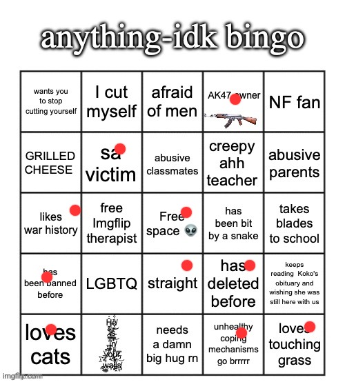 anything-idk bingo | image tagged in anything-idk bingo | made w/ Imgflip meme maker