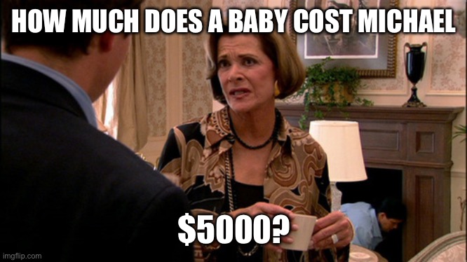 Arrested Development how much would a banana cost | HOW MUCH DOES A BABY COST MICHAEL; $5000? | image tagged in arrested development how much would a banana cost | made w/ Imgflip meme maker