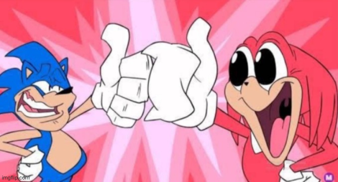 Secret Histories Sonic and Knuckles thumbs up | image tagged in secret histories sonic and knuckles thumbs up | made w/ Imgflip meme maker