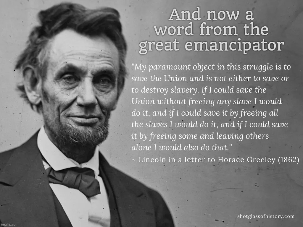Lincoln on winning the Civil War | And now a word from the great emancipator | image tagged in lincoln on winning the civil war | made w/ Imgflip meme maker