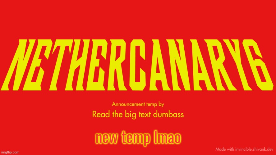 TITLE CARD | new temp lmao | image tagged in title card | made w/ Imgflip meme maker