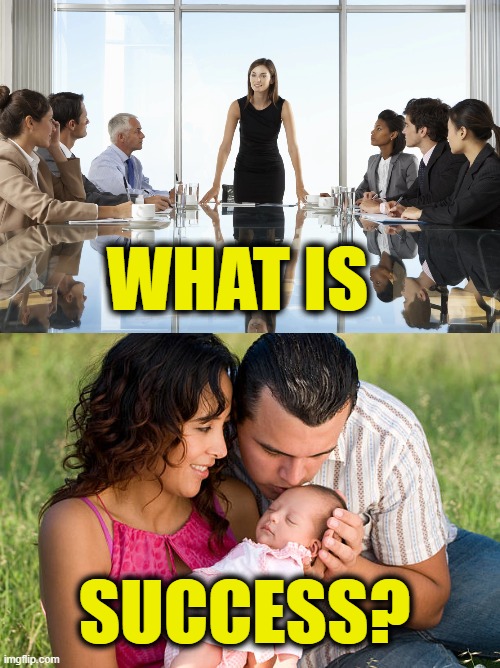 Life choices | WHAT IS; SUCCESS? | image tagged in feminism,family | made w/ Imgflip meme maker