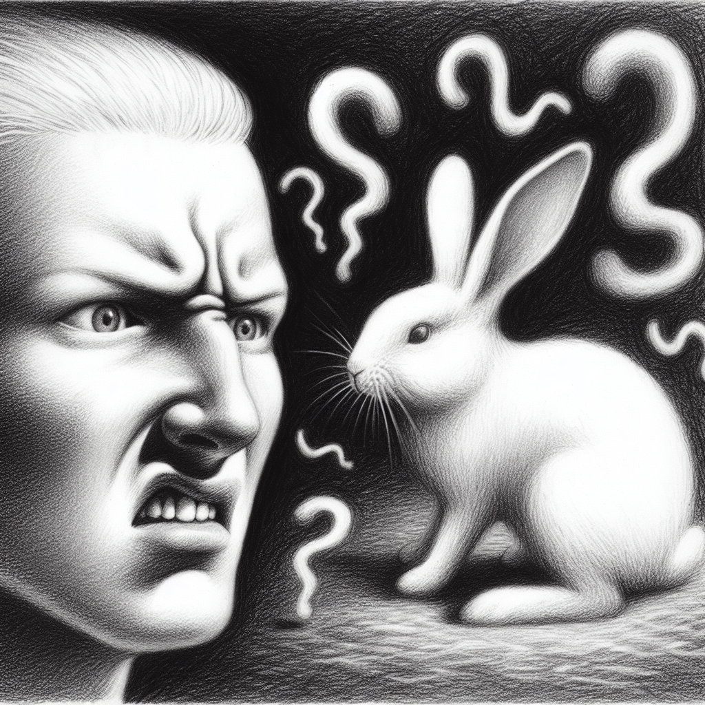 A person being disgusted by a white rabbit Blank Meme Template