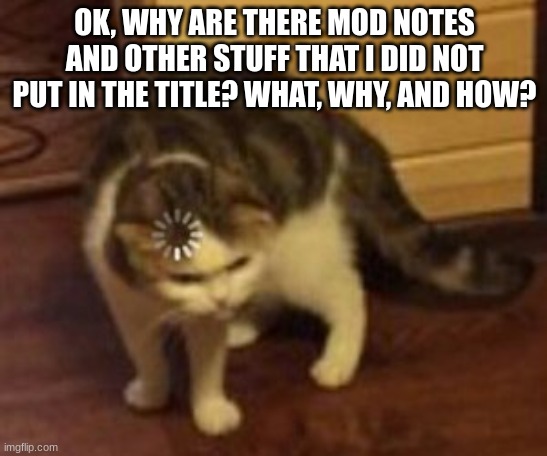 why don't you dare (mod note: we do a little trolling) | OK, WHY ARE THERE MOD NOTES AND OTHER STUFF THAT I DID NOT PUT IN THE TITLE? WHAT, WHY, AND HOW? | image tagged in loading cat | made w/ Imgflip meme maker