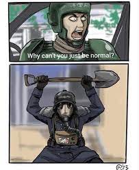 Krieg why can’t you be normal!! Blank Meme Template