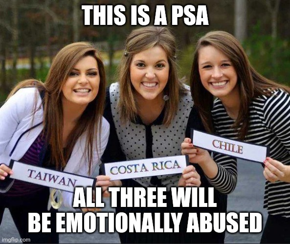 Future Abuse Victims | THIS IS A PSA; ALL THREE WILL BE EMOTIONALLY ABUSED | image tagged in mormon girl mossionaries,mormons,lds,abuse,emotional | made w/ Imgflip meme maker