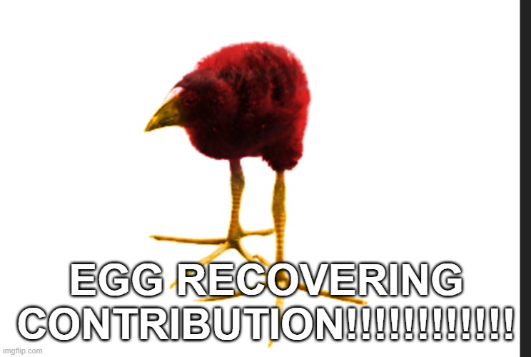 EGG RECOVERING CONTRIBUTION!!!!!!!!!!!! | made w/ Imgflip meme maker