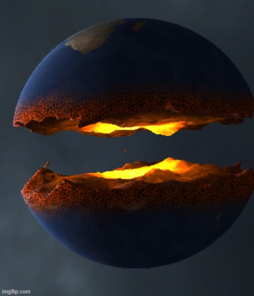 i sliced the earth in half | image tagged in hi | made w/ Imgflip meme maker