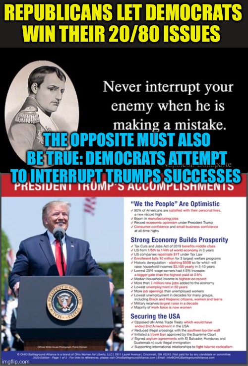 Why do Democrats oppose success? | REPUBLICANS LET DEMOCRATS WIN THEIR 20/80 ISSUES; THE OPPOSITE MUST ALSO BE TRUE: DEMOCRATS ATTEMPT TO INTERRUPT TRUMPS SUCCESSES | image tagged in gifs,democrats,president trump,success,trump administration | made w/ Imgflip meme maker