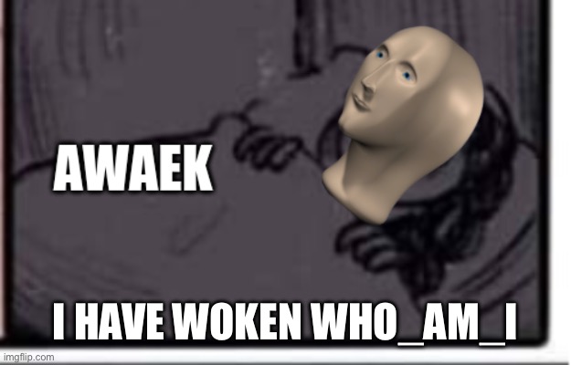 AWAEK | I HAVE WOKEN WHO_AM_I | image tagged in awaek | made w/ Imgflip meme maker