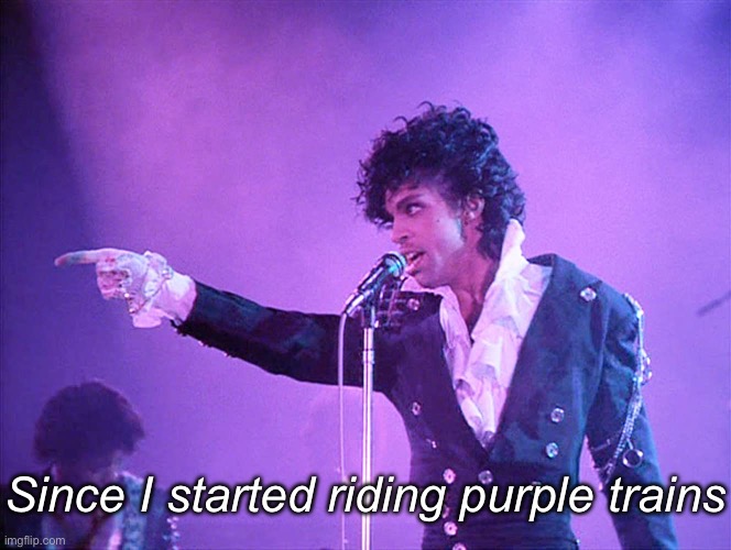Prince Purple Rain | Since I started riding purple trains | image tagged in prince purple rain | made w/ Imgflip meme maker
