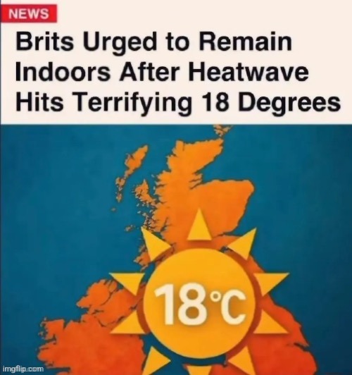 I was born & still live in england & this was a heatwave for us | image tagged in britain,weather,funny | made w/ Imgflip meme maker
