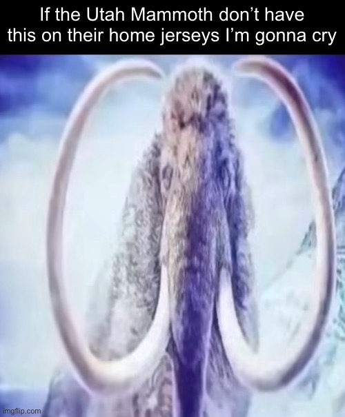 Just keep the team name as “Hockey Club” bro | If the Utah Mammoth don’t have this on their home jerseys I’m gonna cry | image tagged in mammoth | made w/ Imgflip meme maker