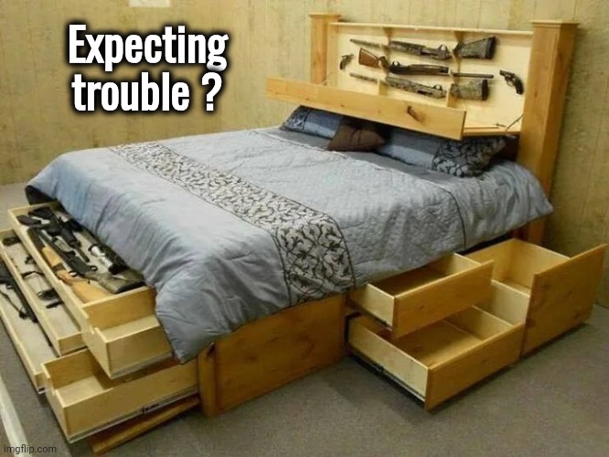 Light Sleeper | Expecting
trouble ? | image tagged in security,home defense,ready for anything,armed,not paranoid | made w/ Imgflip meme maker