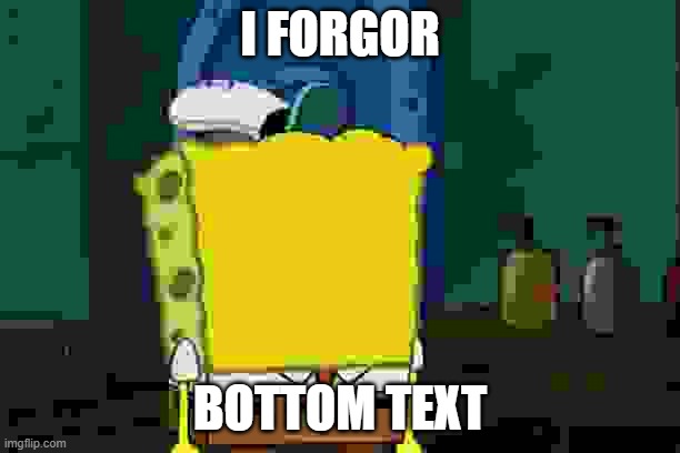 I FORGOR; BOTTOM TEXT | image tagged in funny,fun | made w/ Imgflip meme maker