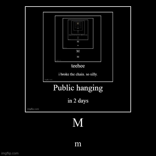 M | m | image tagged in funny,demotivationals | made w/ Imgflip demotivational maker