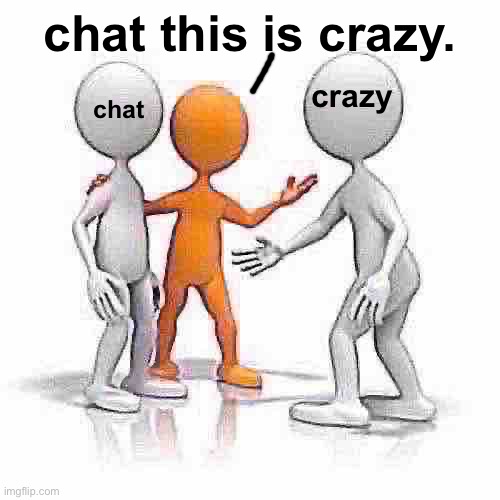 chat this is crazy. chat crazy | image tagged in blank this is blank | made w/ Imgflip meme maker