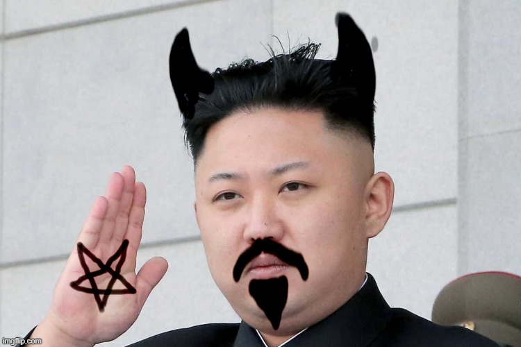 Satan Kim Jung Un | image tagged in satan kim jung un,communism,devil,north korea | made w/ Imgflip meme maker