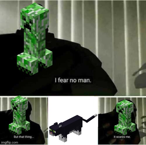 Creeper be like | image tagged in i fear no man | made w/ Imgflip meme maker